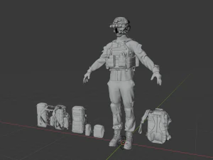 soldier ammunitions 3D Model