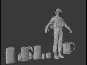 soldier ammunitions 3D Model