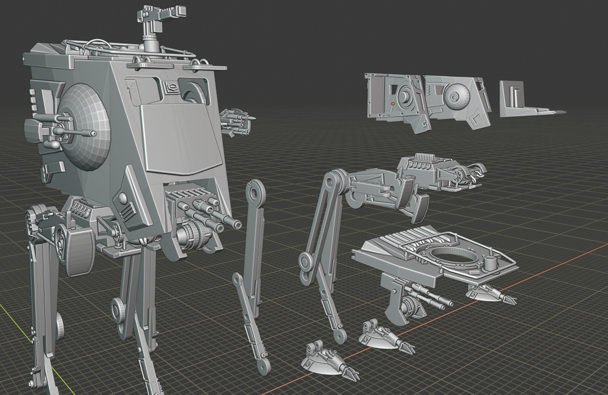 at-st walker 3D Print Model in Robotics 3DExport