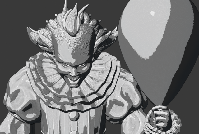 pennywise clown Modèles 3D en vedette .c4d .max .obj .3ds .fbx .stl .blend 