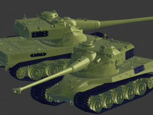 amx 50 tank Model Cetak 3D