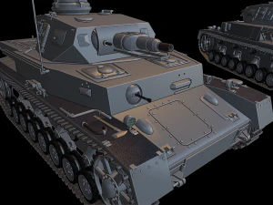 tank panzer iv ausf f Model Cetak 3D