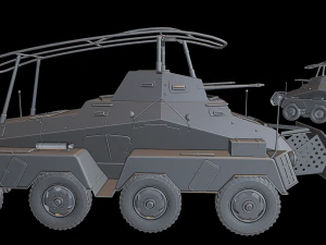 sdkfz 232 tank Model Cetak 3D