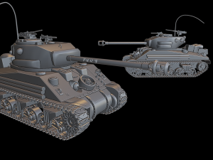 m4a3e8 fury tank 3Dプリントモデル