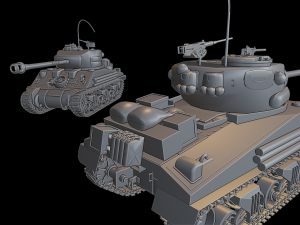 m4a3e8 fury tank 3D Print Model
