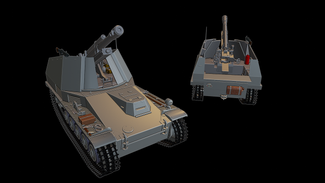 sdkfz 124 wespe tanks 3D प्रिंट मॉडल .c4d .max .obj .3ds .fbx .stl .blend 