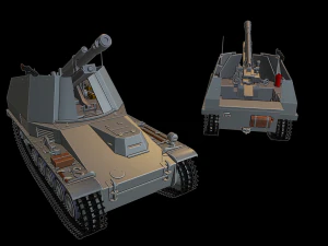 sdkfz 124 tank wespe Model Cetak 3D
