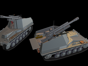 sdkfz 124 wespe tanks 3D प्रिंट मॉडल