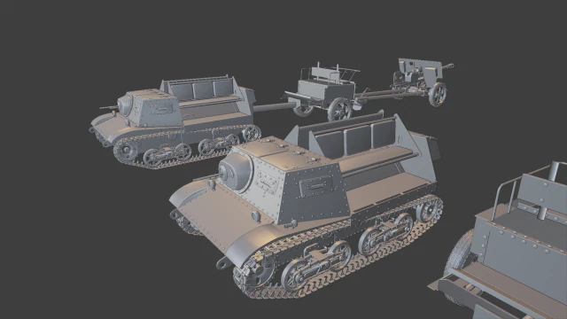 komplet t20plus zis3 wozek tanks 3D Print Model .c4d .max .obj .3ds .fbx .stl .blend 
