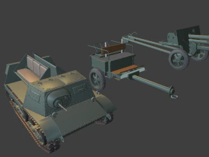 komplet t20plus zis3 wozek tanks 3D Print Model
