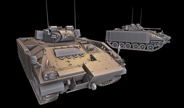 mcv-80 warrior 3 tanks 3D Print Model .c4d .max .obj .3ds .fbx .stl .blend 