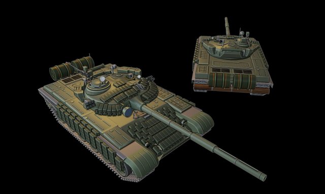 t-72b tanks 3D-Druckmodell .c4d .max .obj .3ds .fbx .stl .blend 