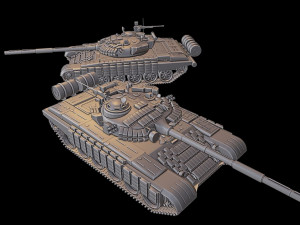 t-72b tanks 3D-Druckmodell