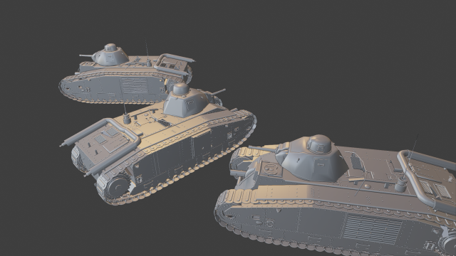 b1 bis tanks 3Dプリントモデル .c4d .max .obj .3ds .fbx .stl .blend 