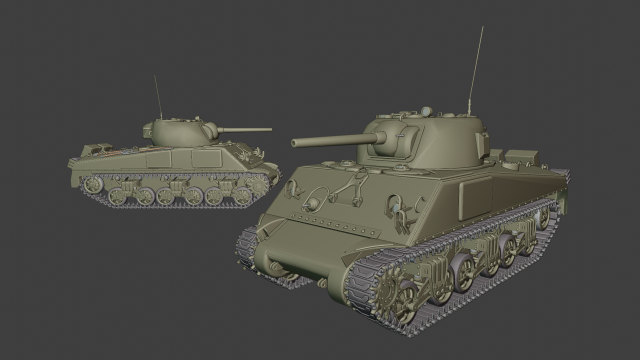 m4 sherman tanks Modello di stampa 3D .c4d .max .obj .3ds .fbx .stl .blend 