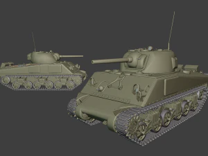 tank sherman m4 Model Cetak 3D