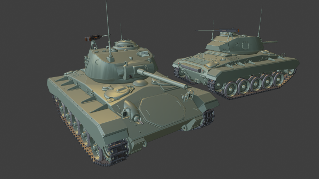 m24 chaffee tanks 3D-Druckmodell .c4d .max .obj .3ds .fbx .stl .blend 
