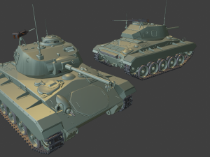 m24 chaffee tanks 3D-Druckmodell
