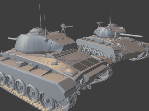 m24 chaffee tanks 3D-Druckmodell