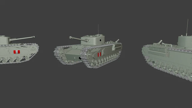churchill tanks 3D Print Model .c4d .max .obj .3ds .fbx .stl .blend 