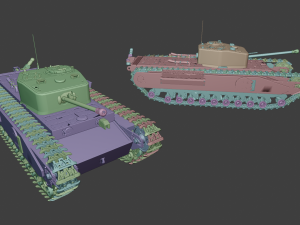 churchill tanks 3Dプリントモデル