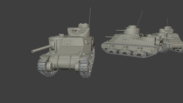 m3 lee tanks 3D प्रिंट मॉडल .c4d .max .obj .3ds .fbx .stl .blend 