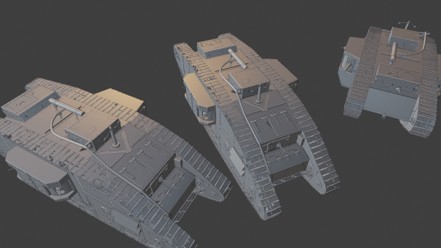 mark v tanks 3D Print Model .c4d .max .obj .3ds .fbx .stl .blend 