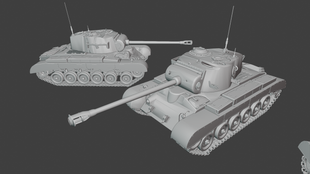 m26 pershing tanks Modello di stampa 3D .c4d .max .obj .3ds .fbx .stl .blend 