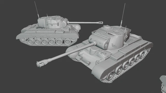 m26 pershing tanks 3D Print Model .c4d .max .obj .3ds .fbx .stl .blend 