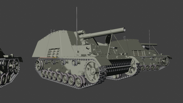 sdkfz hummel tanks Modello di stampa 3D .c4d .max .obj .3ds .fbx .stl .blend 