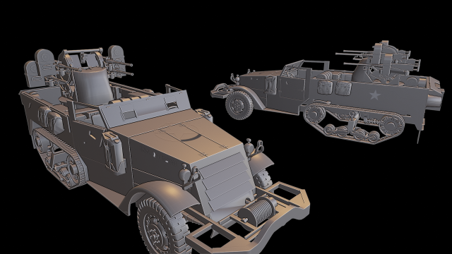 m16 halftrack Modelo de Impressão 3D .c4d .max .obj .3ds .fbx .stl .blend