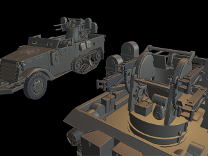 m16 halftrack Modelo de Impressão 3D