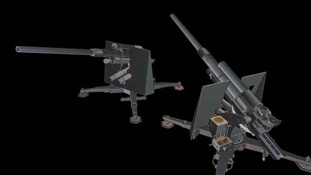 pac shield canon 3Dプリントモデル .c4d .max .obj .3ds .fbx .stl .blend