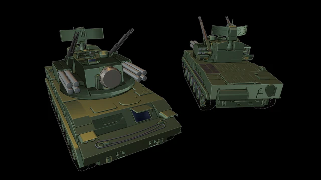 2s6 tunguska tanks 3D Print Model .c4d .max .obj .3ds .fbx .stl .blend