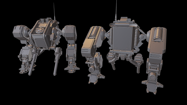 mech01 robot 3D Print Model .c4d .max .obj .3ds .fbx .stl .blend 