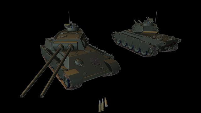 panter 2 tanks Model do druku 3D .c4d .max .obj .3ds .fbx .stl .blend