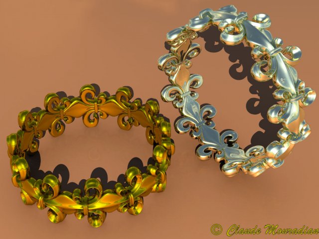 rings women 3Dプリントモデル .c4d .max .obj .3ds .fbx .stl .blend 