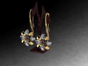 flower-earing 3D-Druckmodell
