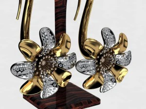 flower-earing 3D Print Model