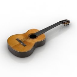 guitare calssic 3D 프린트 모델 .c4d .max .obj .3ds .fbx .stl .blend 