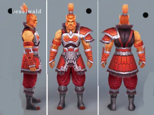 男性武士 3Dプリントモデル