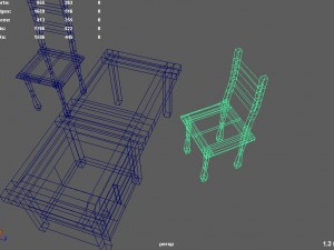 simple desk with chairs free 3D Model