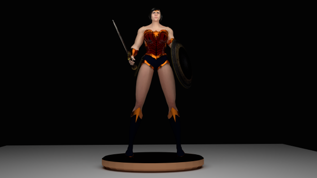 wonder woman character for game 3D Модель .c4d .max .obj .3ds .fbx .stl .blend 