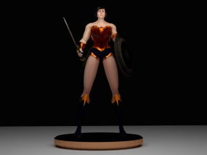wonder woman character for game 3D Model