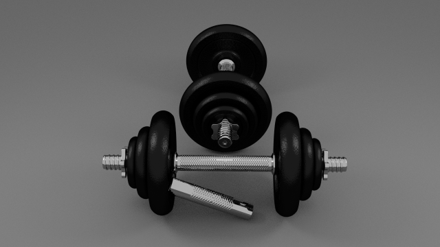 dumbbell 20 kg joint 3D Model .c4d .max .obj .3ds .fbx .stl .blend 