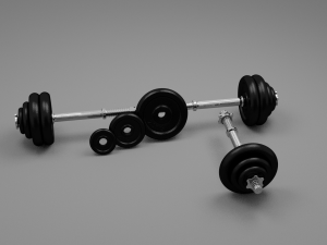 dumbbell 20 kg joint 3D Model