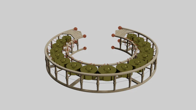 big circle gong gamelan 3D Model .c4d .max .obj .3ds .fbx .stl .blend