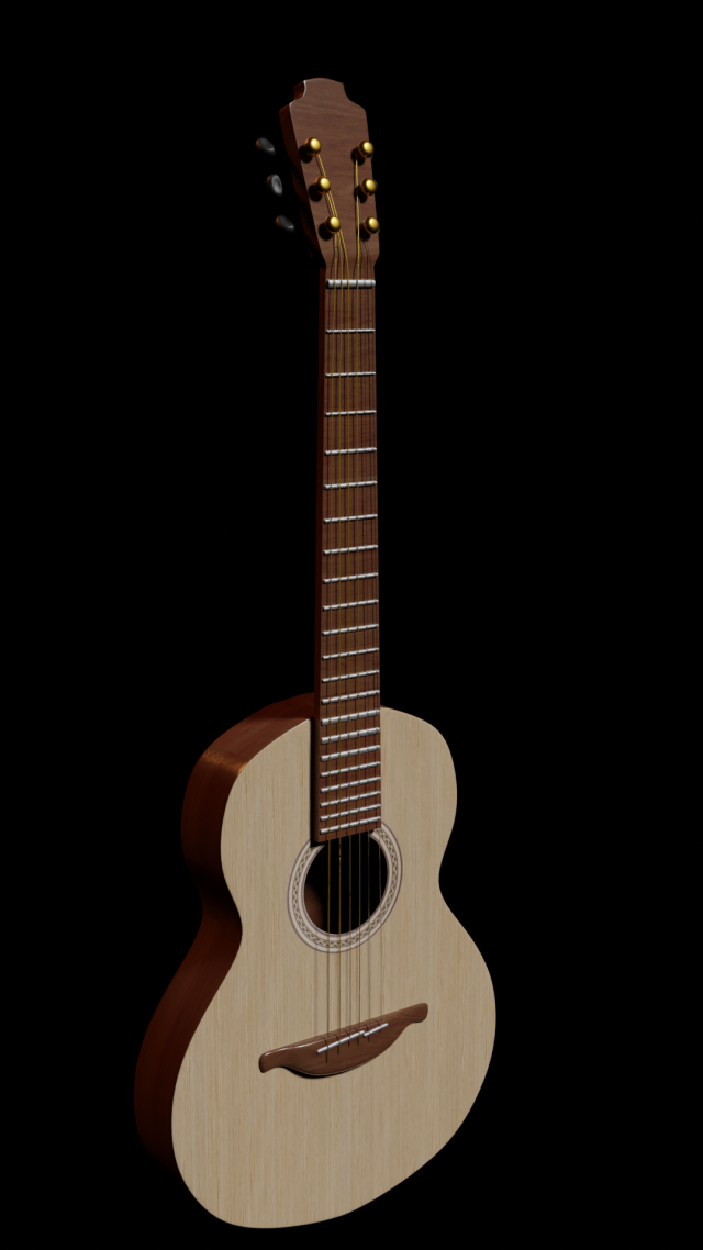 classic guitar Modelo 3D .c4d .max .obj .3ds .fbx .stl .blend 
