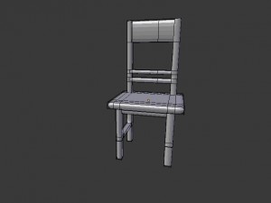 black chair Modello 3D