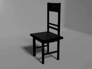 siyah sandalye 3D Model
